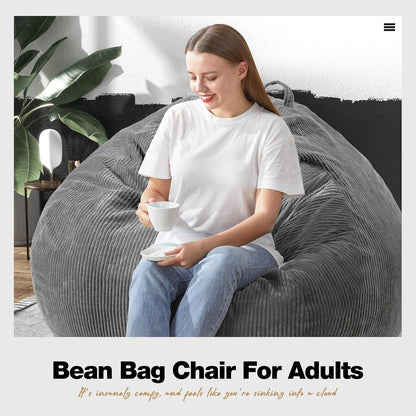 Hobestluk 4.5FT Bean Bag Chair Giant Bean Bag Chair with Filler Included Adult Bean Bag Chairs with