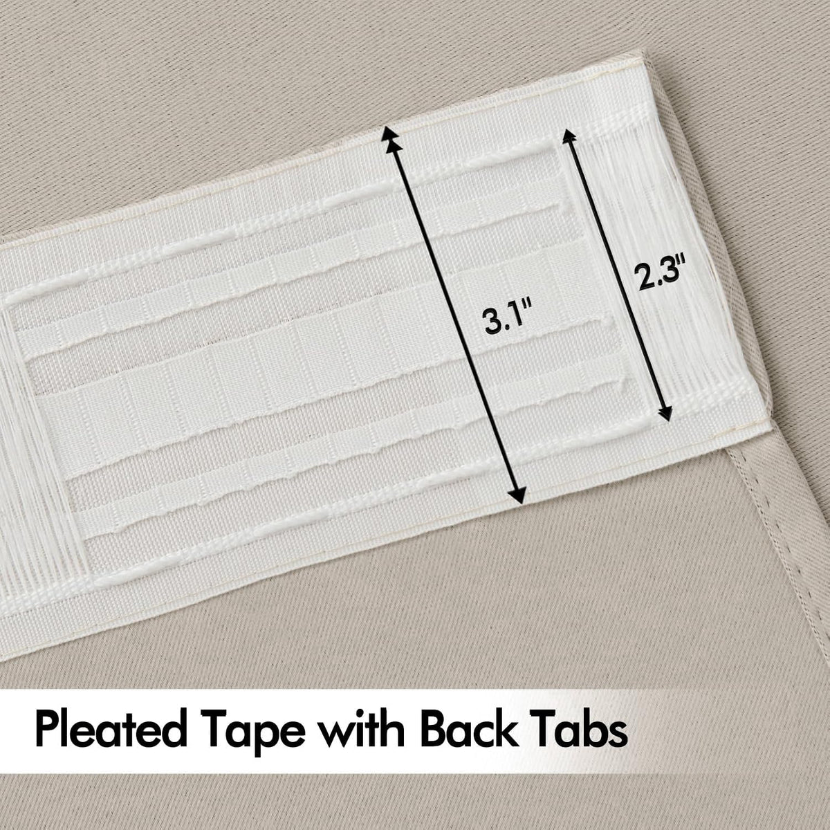 MIULEE Natural Back Tab Blackout Curtains 72 Inches Long 2 Panels Set for Living Room Bedroom