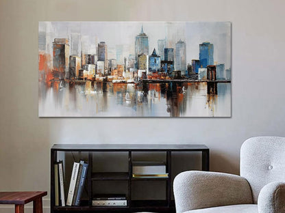 Arjun Brooklyn Bridge Wall Art Modern New York City Abstract Canvas Cityscape NY Painting Large