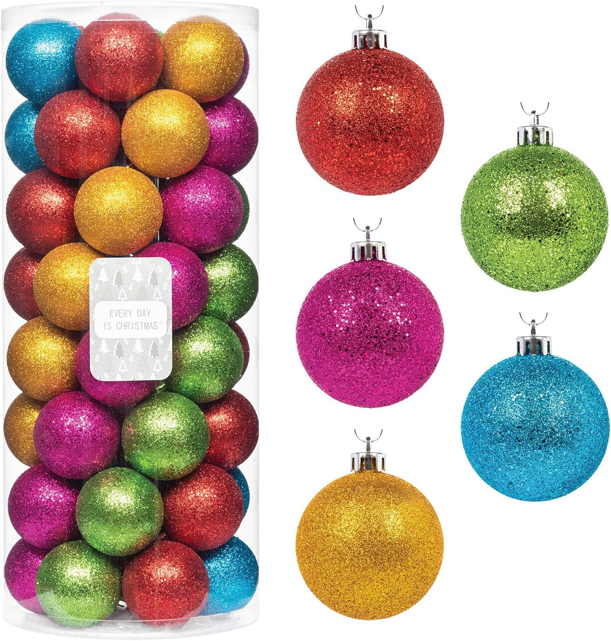 Every Day is Christmas Ornaments, Shatterproof Christmas Tree Ornament Set, Christmas Balls