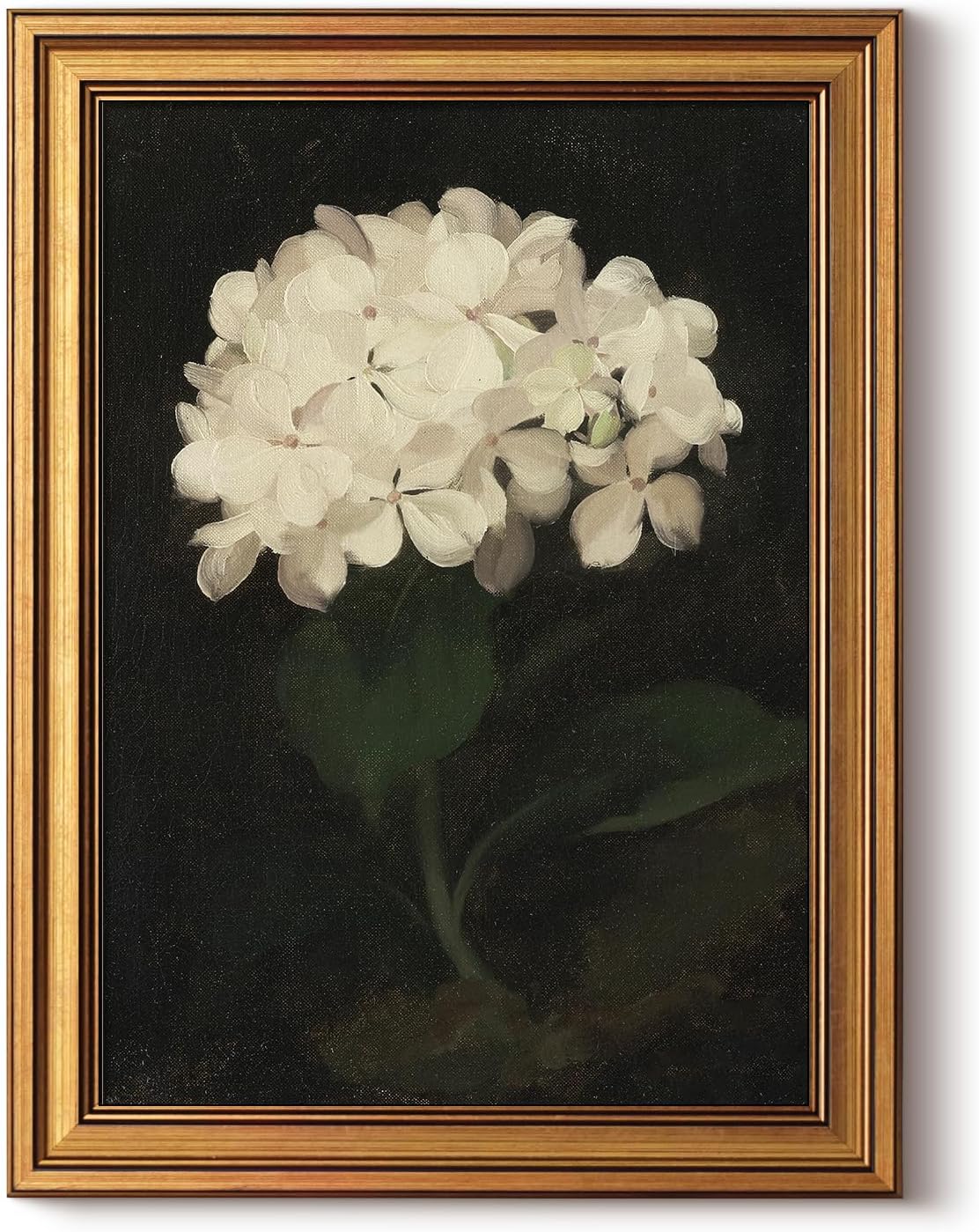 HUARCEY Gold Framed Vintage Wall Art for Living Room, Flowers Painting Canvas Prints Shelf Decor
