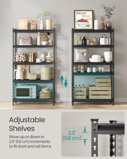 SONGMICS 5-Tier Steel Storage Shelves, Boltless Assembly, 2,250 lb Load