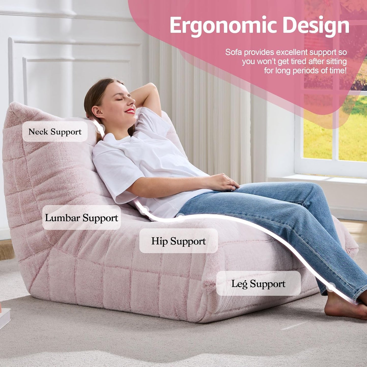 Bean Bag Chairs for Adults Giant Bean Bag Chair Memory Foam BeanBag Chair Big Bean Bag Sofa with