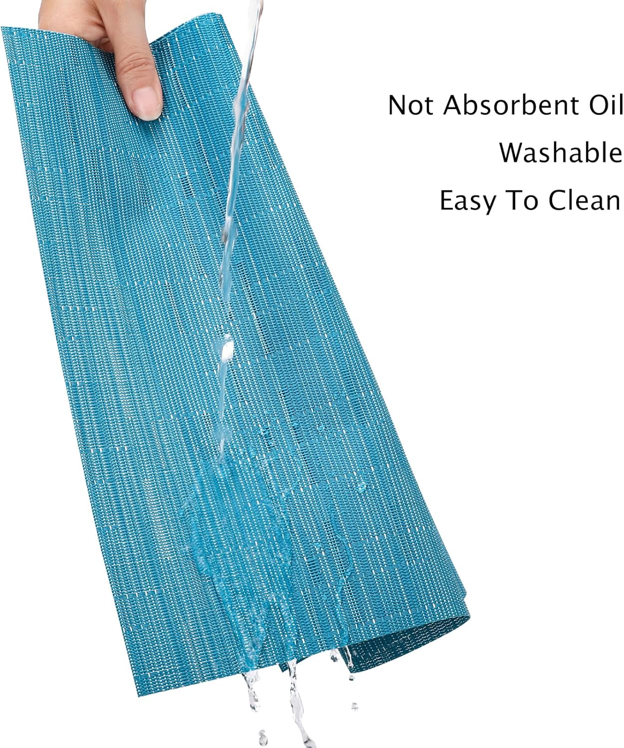 Myir JUN Placemats Set of 8, Vinyl Woven Placemats Place Mats Indoor Set of 8 Washable Table Mats