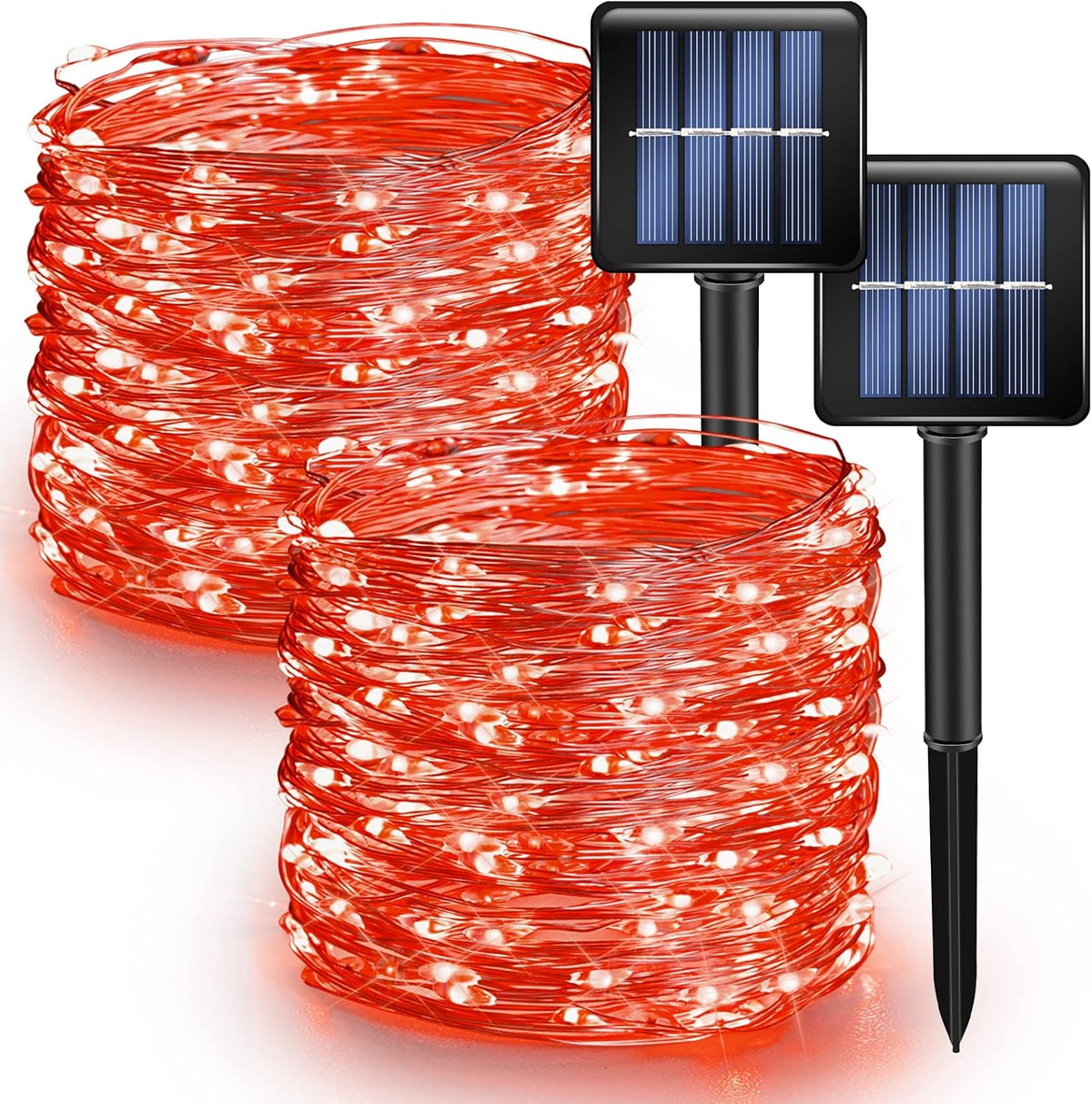 Dazzle Bright 2 Pack Solar String Lights Outdoor, Total 80FT 240LED Solar Powered Waterproof Fairy
