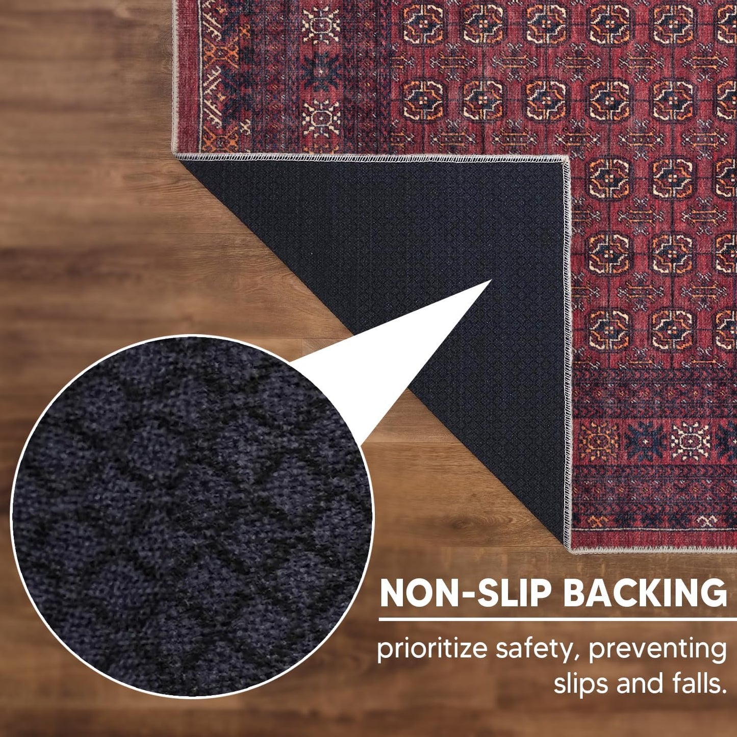Keen Home Design 2x7 Rug - Machine Washable Runner Rug with Non-Slip Backing, Ideal for Hallway