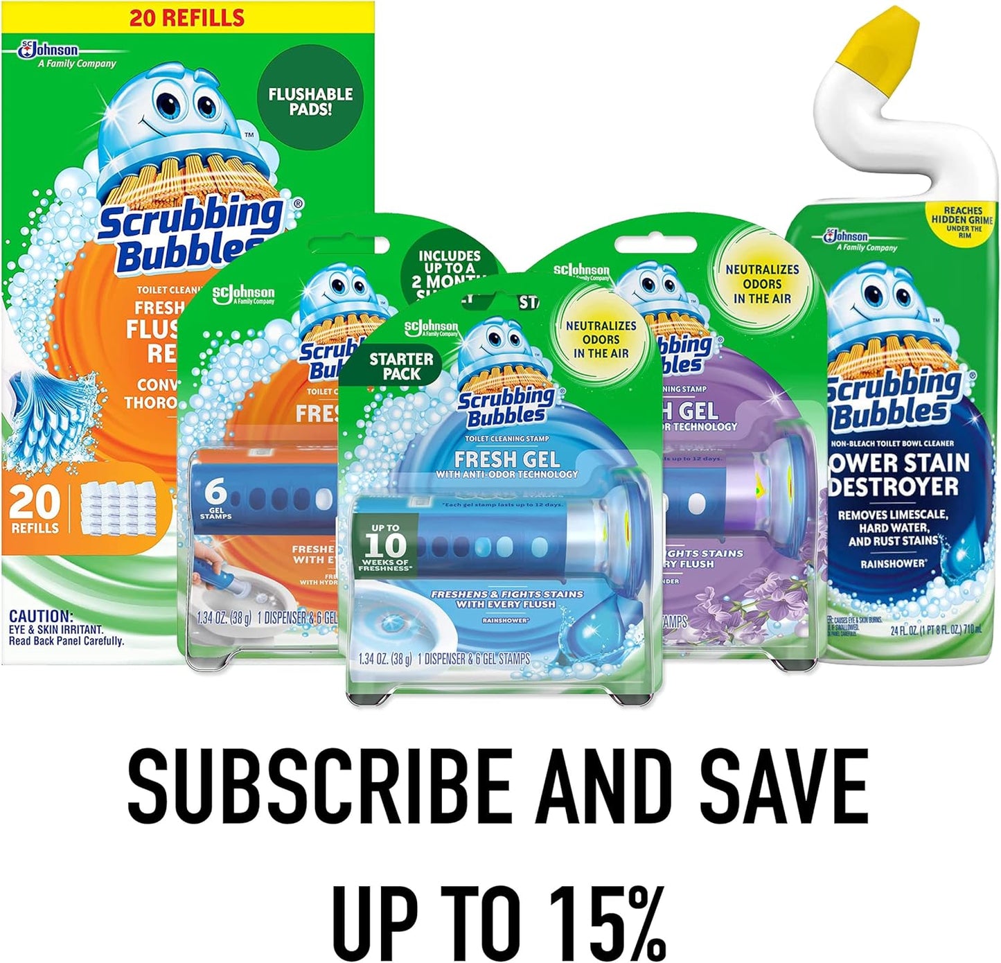 Scrubbing Bubbles Fresh Gel Toilet Bowl Cleaning Stamps, Helps Keep Toilet Clean and Helps Prevent