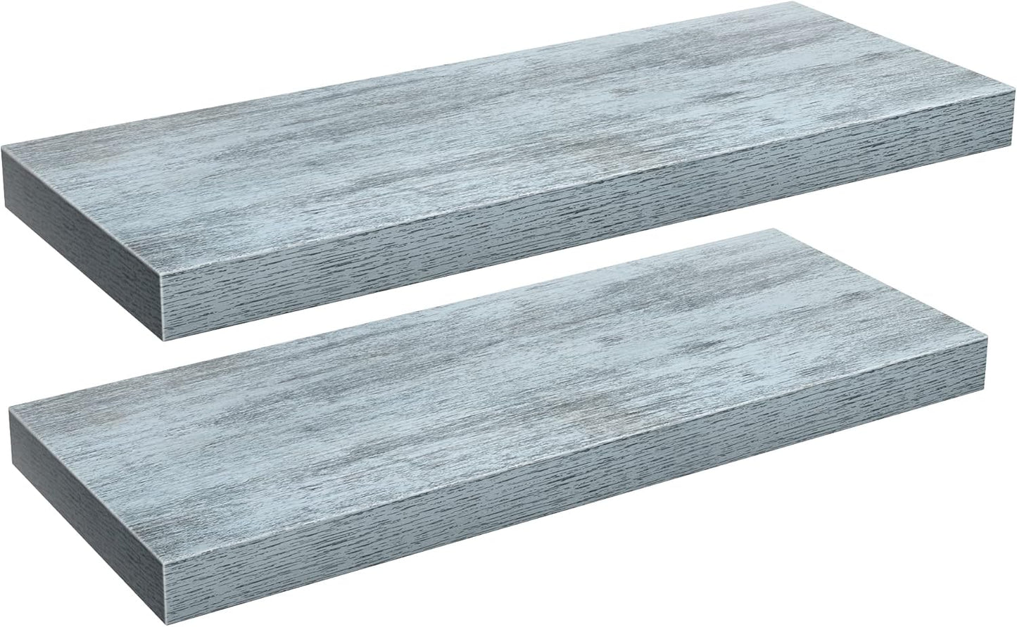 Sorbus Floating Shelves - 2 Pack 24 X 9 Inch Rustic Blue Wall Shelves for Bedroom, Kitchen, Living