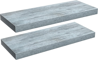 Sorbus Floating Shelves - 2 Pack 24 X 9 Inch Rustic Blue Wall Shelves for Bedroom, Kitchen, Living