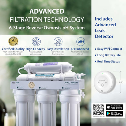APEC Water Systems ROES-PH75 Essence Series Top Tier Alkaline Mineral pH+ 75 GPD 6-Stage Certified