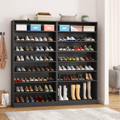 Tribesigns Shoe Cabinet, 9 Tiers 40-45 Pairs Heavy Duty Wood Freestanding Shoe Storage Cabinet