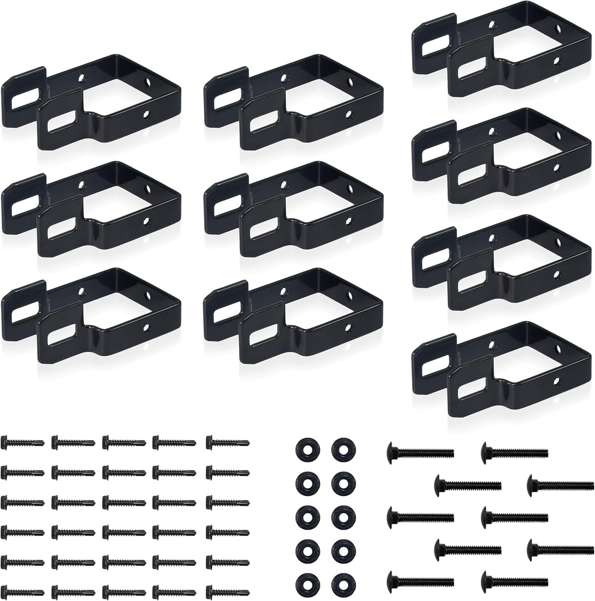 Fencer Wire Heavy Duty Garden Fence Bracket Set, 10 Pieces Metal Steel Connectors for Post and