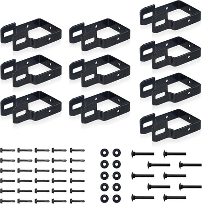 Fencer Wire Heavy Duty Garden Fence Bracket Set, 10 Pieces Metal Steel Connectors for Post and