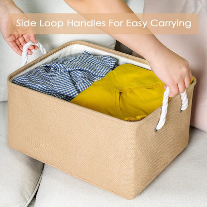 TheWarmHome Large Storage Basket - Fabric Storage Baskets for Organizing Shelves, Collapsible