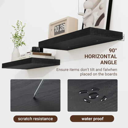 16 Inch Floating Shelves, 16"x9.25"x1.5" Inch Deep Floating Shelves for Wall, Wooden Shelves for