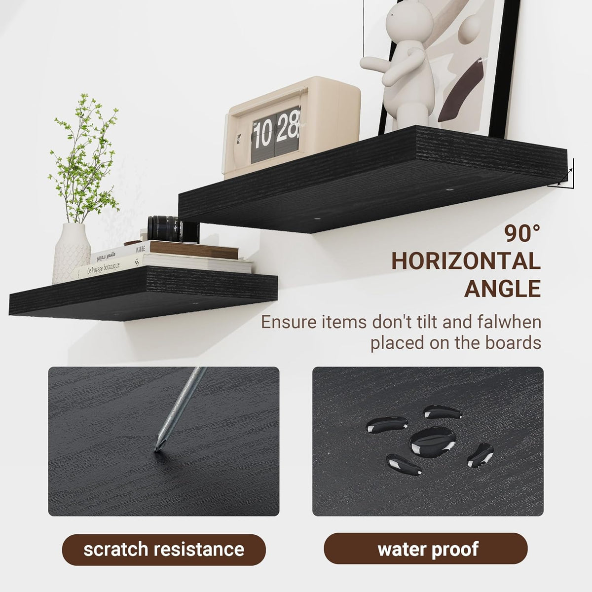 48 Inch Floating Shelves, 48"x9.25"x1.5" Inch Deep Floating Shelves for Wall, Wooden Shelves for