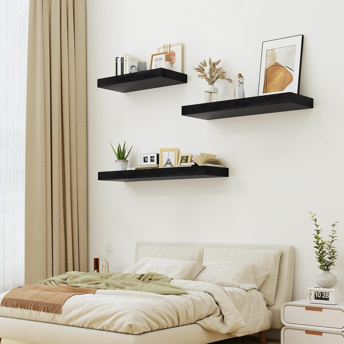 Heimlove 12 Inch Deep Floating Shelves, 55 x 12 inch Extra Long Floating Shelves for Wall, Large