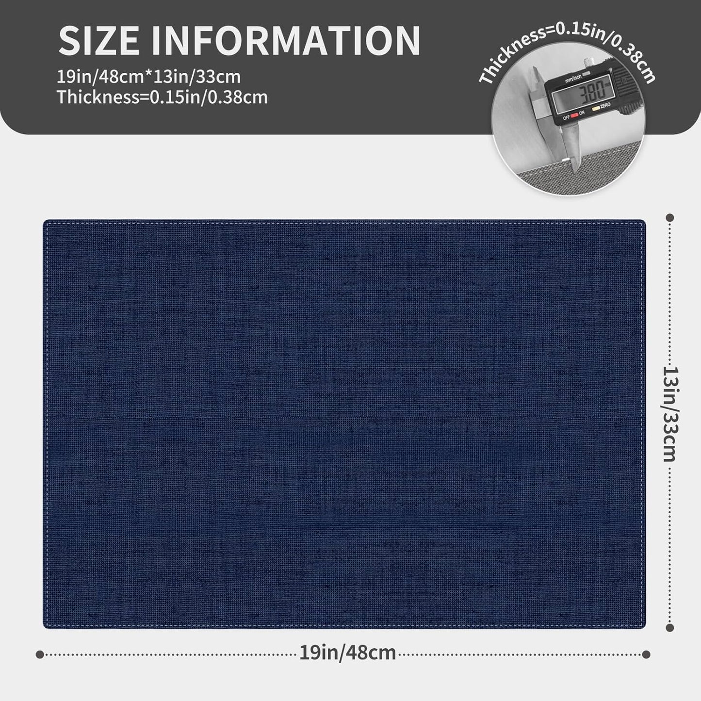 Cloth Placemats, Set of 4 Heat-Resistant Cotton Linen Blend Double Layered Machine Washable Place