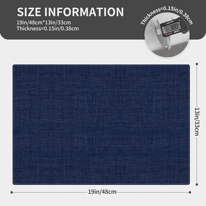 Cloth Placemats, Set of 4 Heat-Resistant Cotton Linen Blend Double Layered Machine Washable Place
