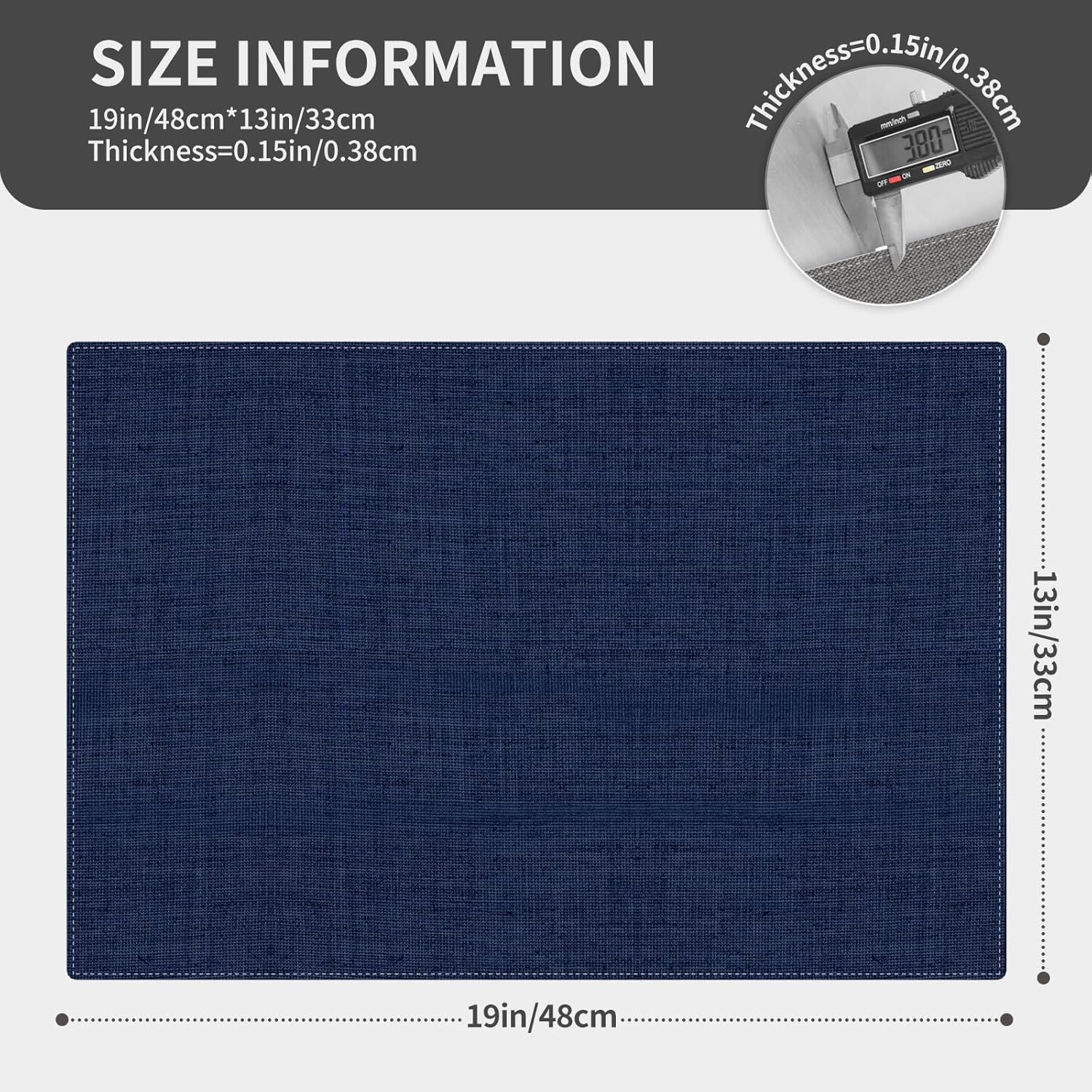 Cloth Placemats, Set of 6 Heat-Resistant Cotton Linen Blend Double Layered Machine Washable Place