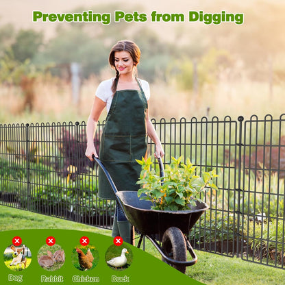 10 Panels No Dig Decorative Garden Fence with Gate for Yard, 24 in(H) X 20 ft(L) Animal Barrier