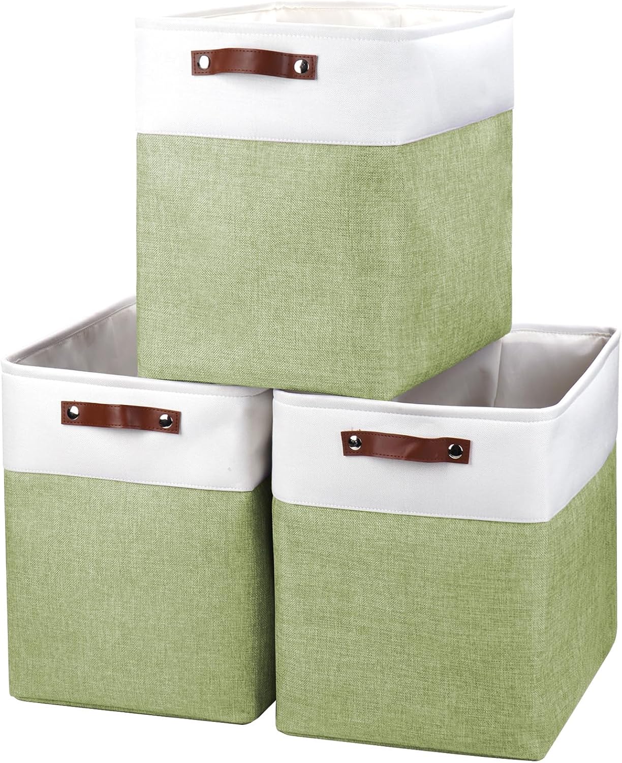 Large Fabric Storage Baskets | 50L Storage Bins, Decorative Linen Closet Baskets with Handles for