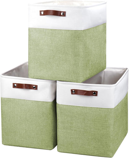 Large Fabric Storage Baskets | 50L Storage Bins, Decorative Linen Closet Baskets with Handles for