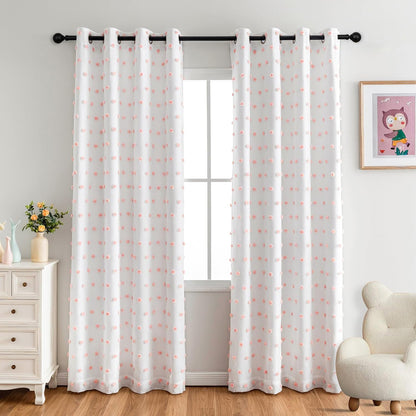 MYSKY HOME 100% Blackout Curtains for Girls Bedroom 84 Inch Long Total Light Blocking Curtains for