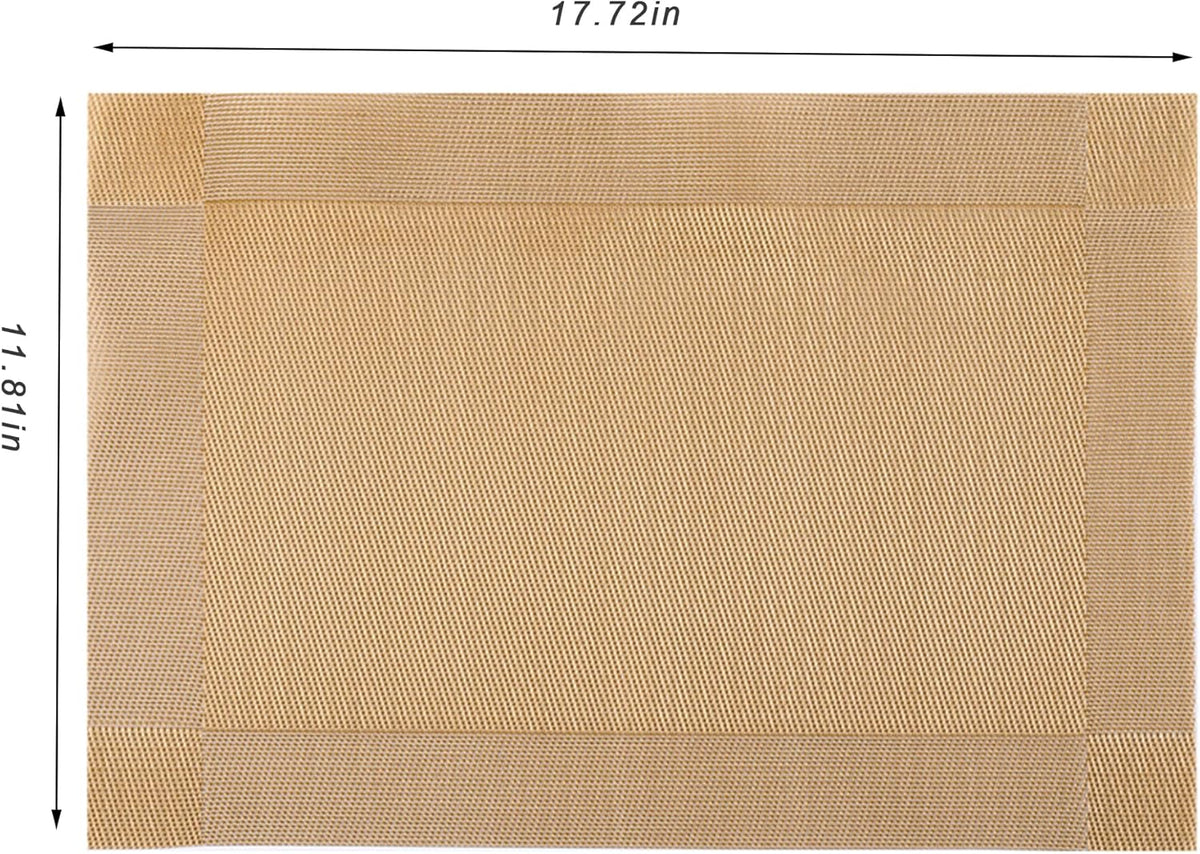 CADONO Placemats Set of 6 Washable Indoor/Outdoor Vinyl Place Mats for Dining Table Durable