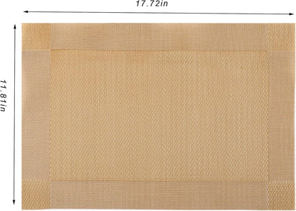 CADONO Placemats Set of 6 Washable Indoor/Outdoor Vinyl Place Mats for Dining Table Durable