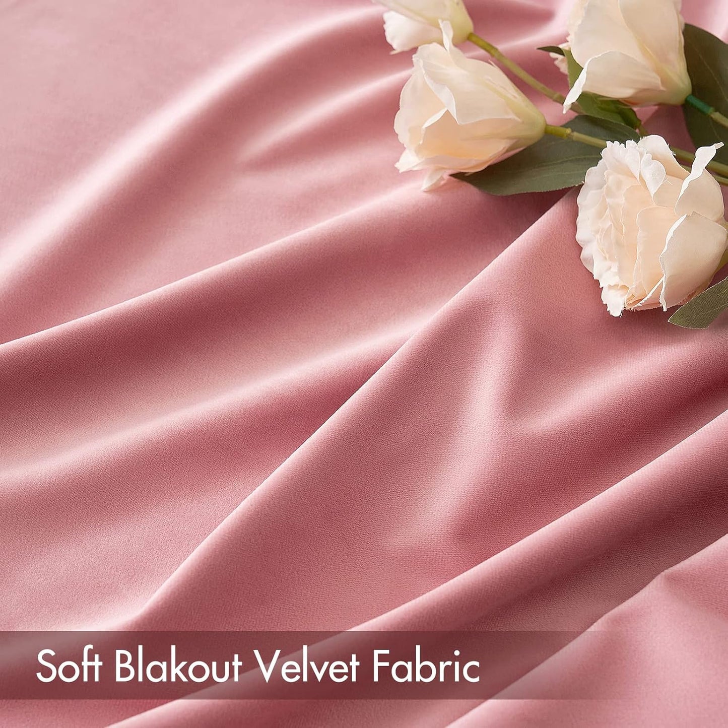 MIULEE Blush Pink Velvet Curtains Thermal Insulated Blackout Curtain Drapes for Bedroom Living Room