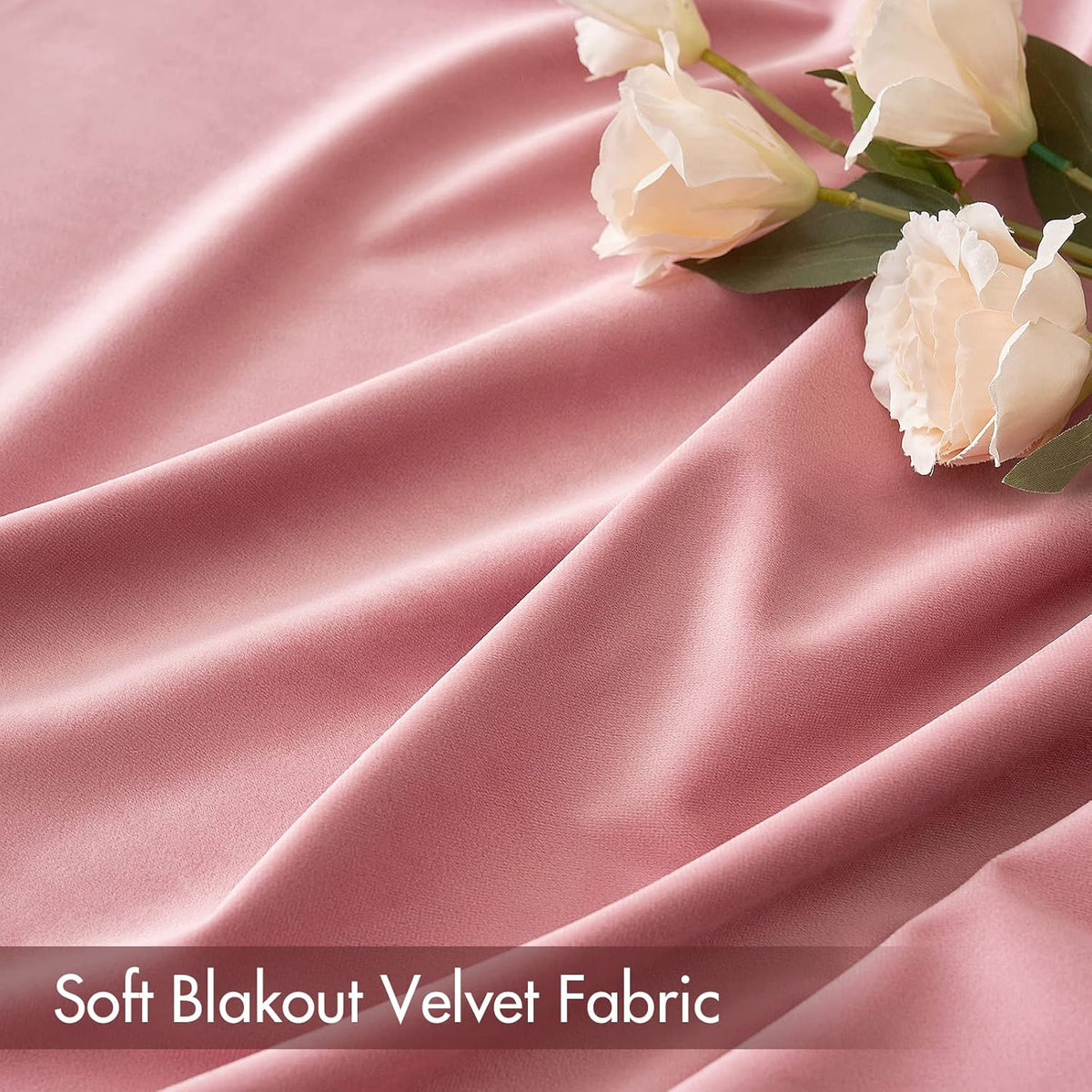 MIULEE Blush Pink Velvet Curtains Thermal Insulated Blackout Curtain Drapes for Bedroom Living Room