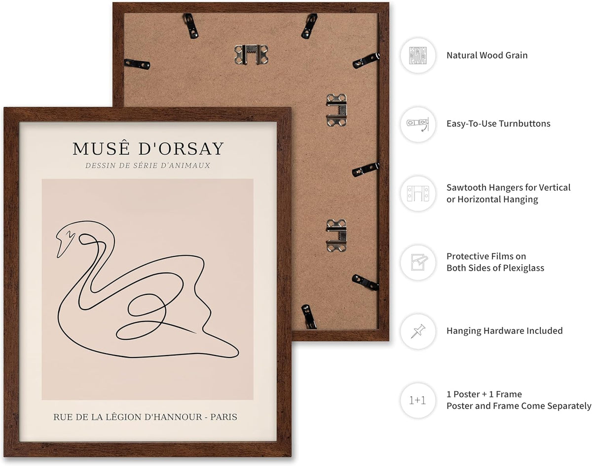 Poster Master Vintage Poster - Retro One Line Swan Drawing Print - Swan Art - Bird Art - Minimal