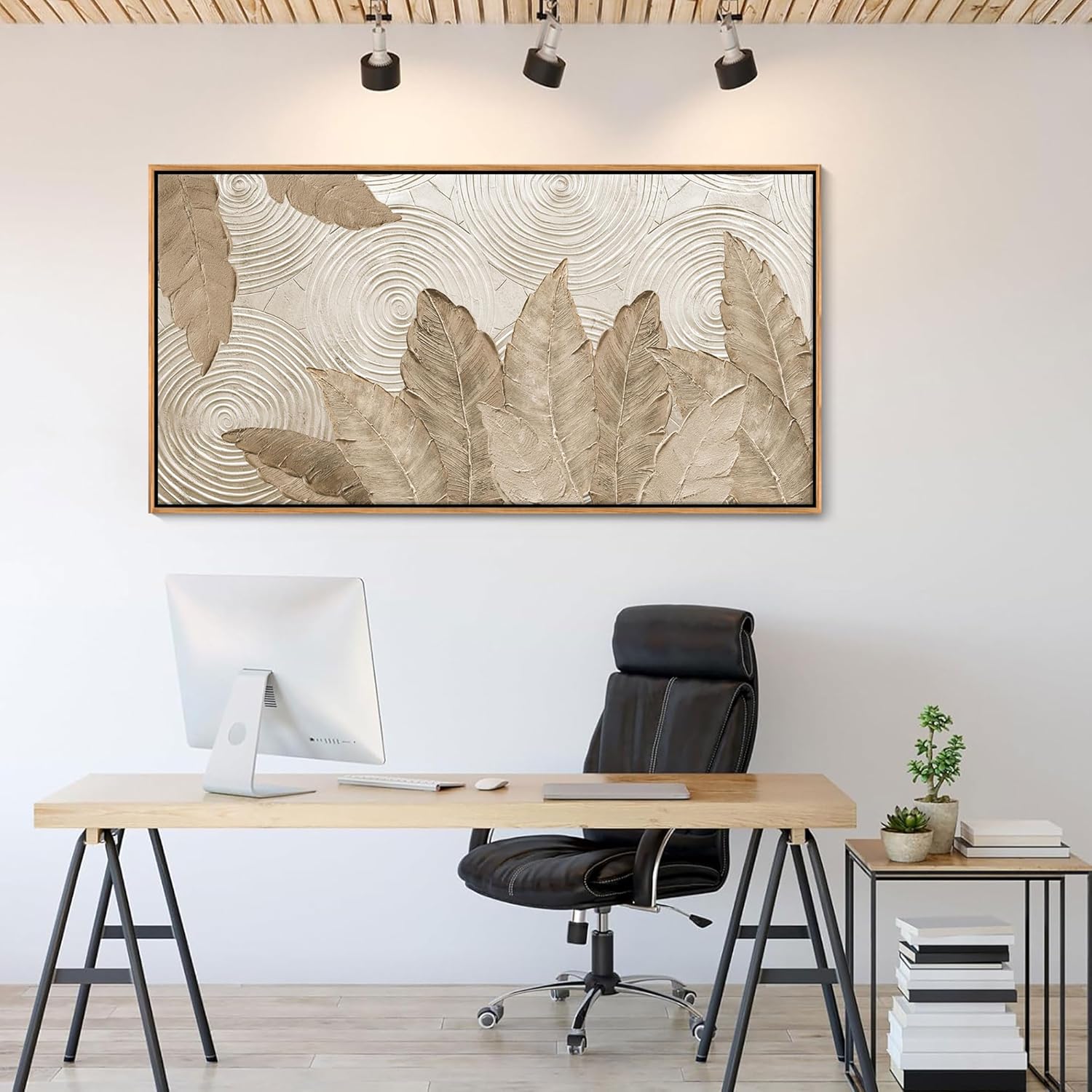 Minimalist & Modern Art for Bedroom Decor Framed Abstract Artwork for Walls Neutral & Contemporary