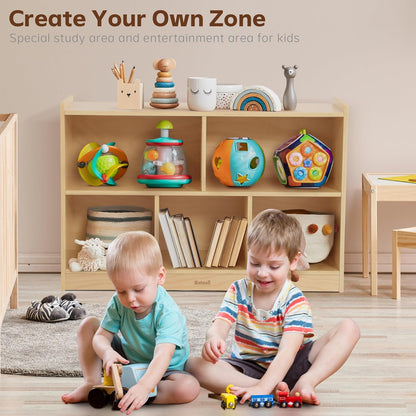 Toy Storage Organizer for Kids Room, Wooden Kids Bookshelf for Classroom, Cube Storage Organizer