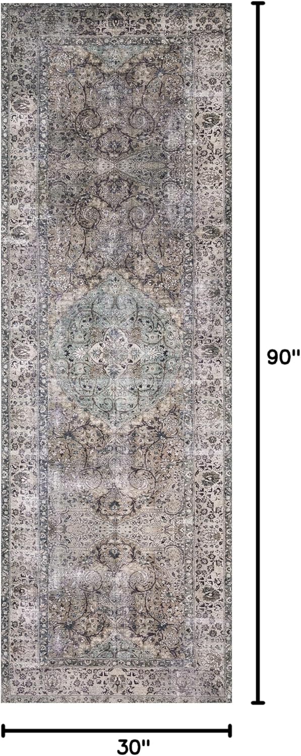 Loloi Layla Collection LAY-06 Taupe/Stone 2'-6" x 7'-6" .13" Thick Runner Rug, Soft, Durable