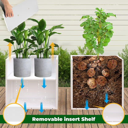 Galvanized Steel Metallic Heavy Planter for Outdoor Plants Metal Outdoor Planter Spliced Flower Box