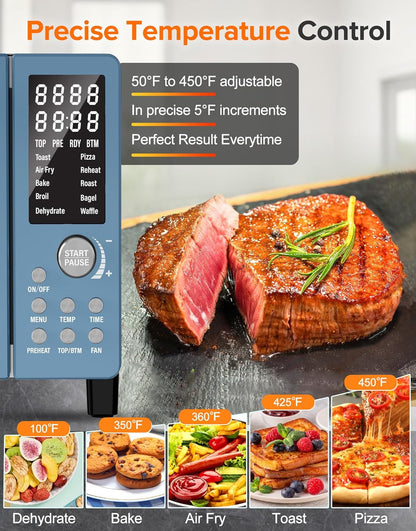 Nuwave Bravo Pro Smart Air Fryer Toaster Oven Combo, Airfryer Convection Oven Countertop, 10-in-1