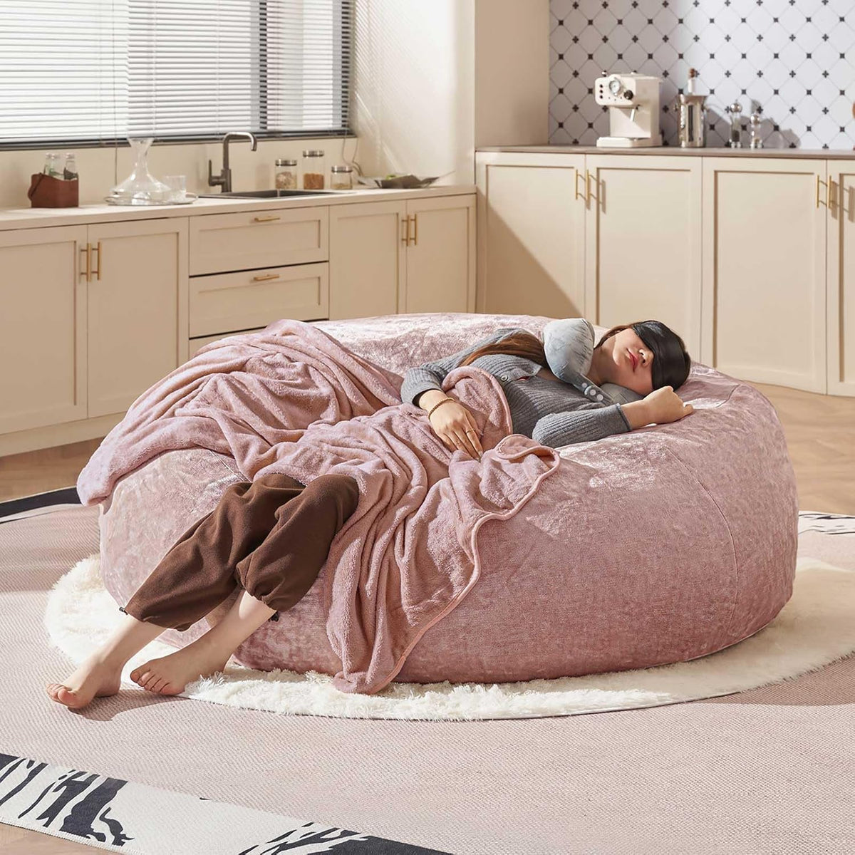 Bean Bag Chair 6Ft, Memory Foam Filled, Large Beanbag Chairs for Adults and Teens, Soft Sofa with