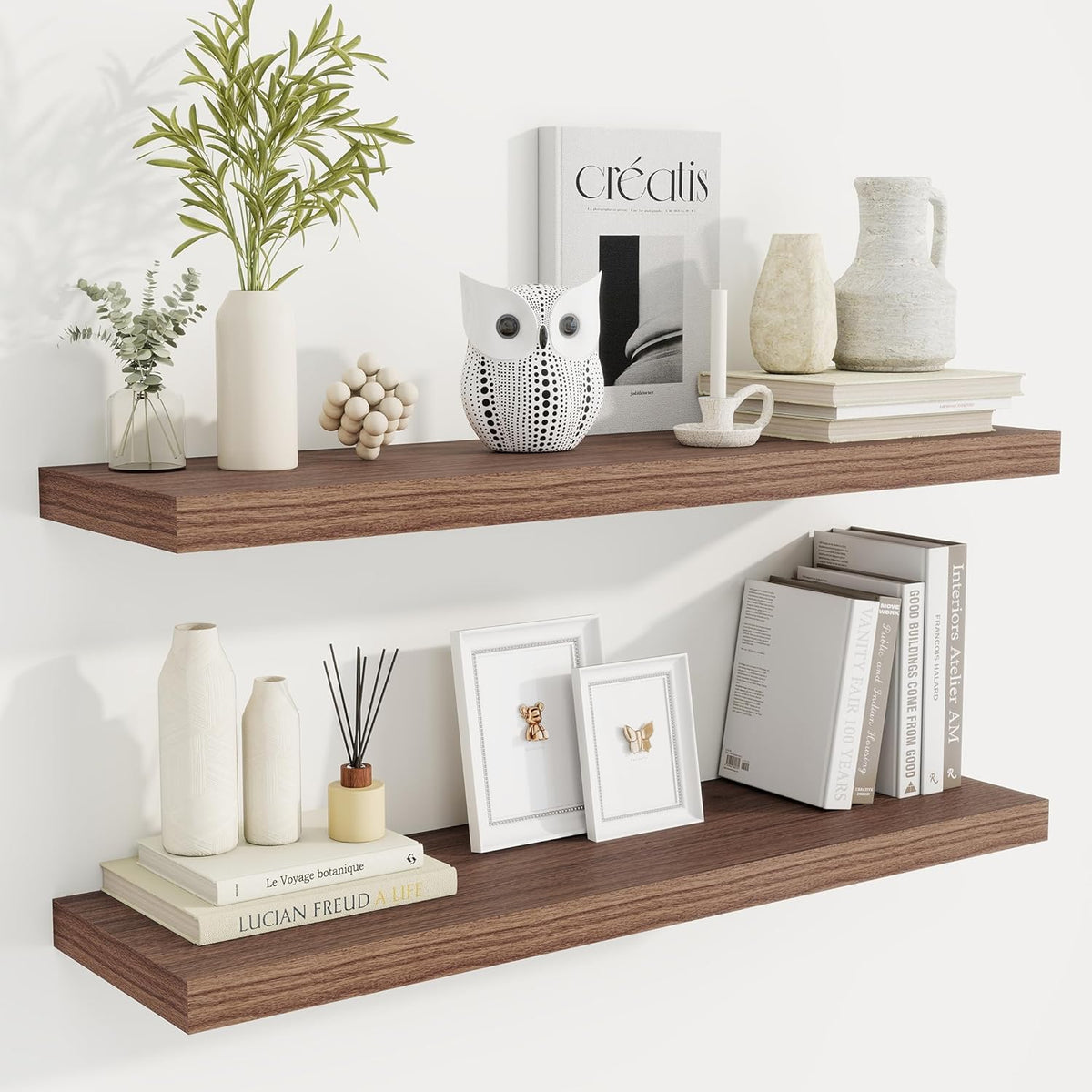 36 Inch Floating Shelves, 9.3 Inch Deep Rustic Wall Shelves - Extra Deeper Wall Mounted Storage
