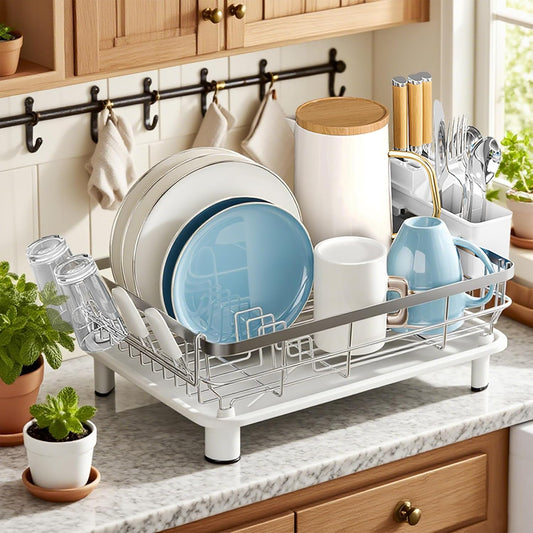 MOUKABAL Dish Drying Rack - Stainless Steel Dish Rack, Dish Racks for Kitchen Counter, Drying Rack