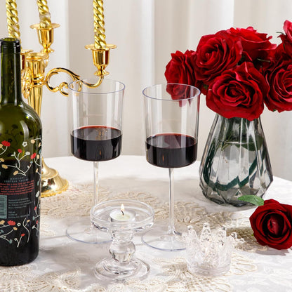 Ciaell 12 Pack Clear Plastic Wine Glasses - 14Oz Plastic Wine Glasses with Stem - Disposable