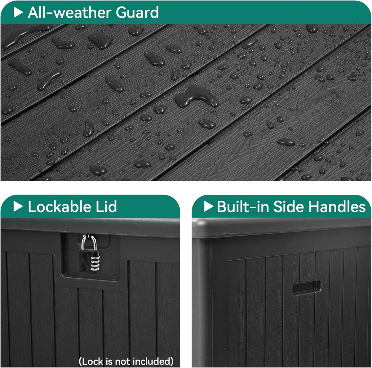 YITAHOME 150 Gallon Double-Wall Deck Box with Side Handles, Outdoor Large Storage for Patio