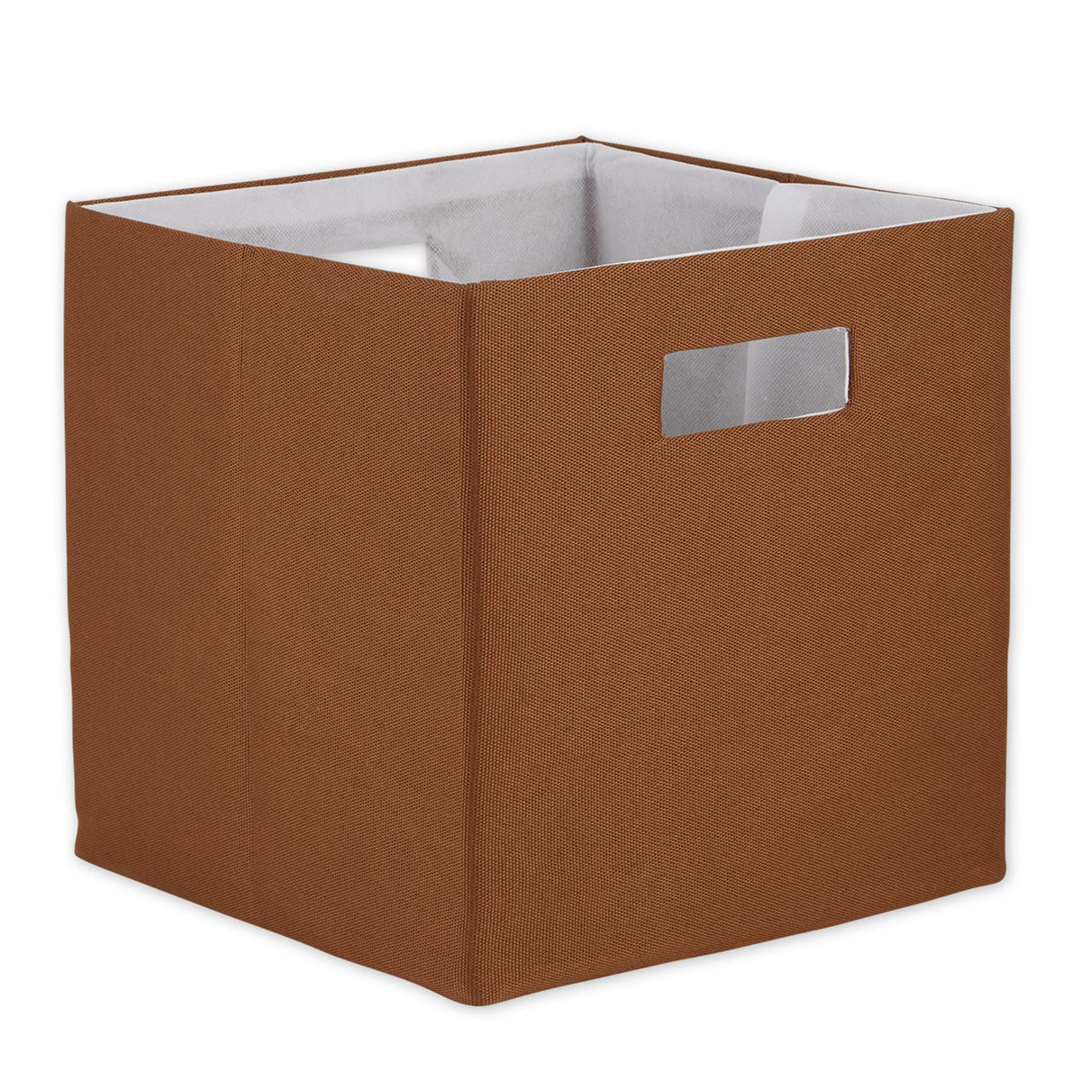 DII Fabric Storage Cube Organizer Bin 13x13x13 Foldable, Cinnamon