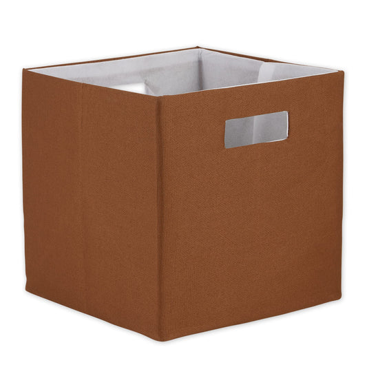 DII Fabric Storage Cube Organizer Bin 13x13x13 Foldable, Cinnamon