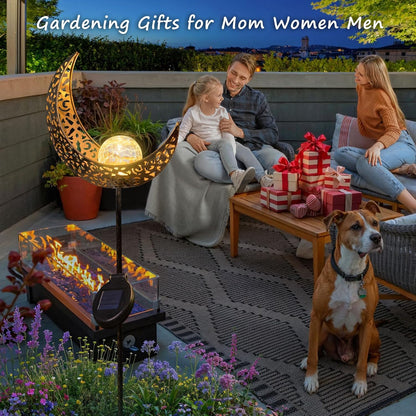 Homeimpro Moon Solar Lights Outdoor Garden Decor Gifts for Mom Women,Waterproof Stakes Yard