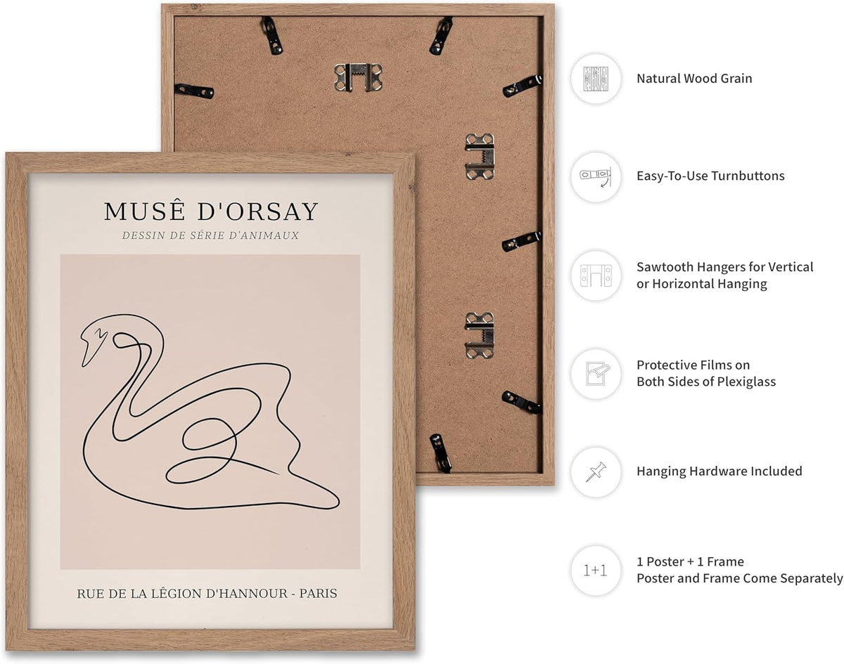 Poster Master Vintage Poster - Retro One Line Swan Drawing Print - Swan Art - Bird Art - Minimal