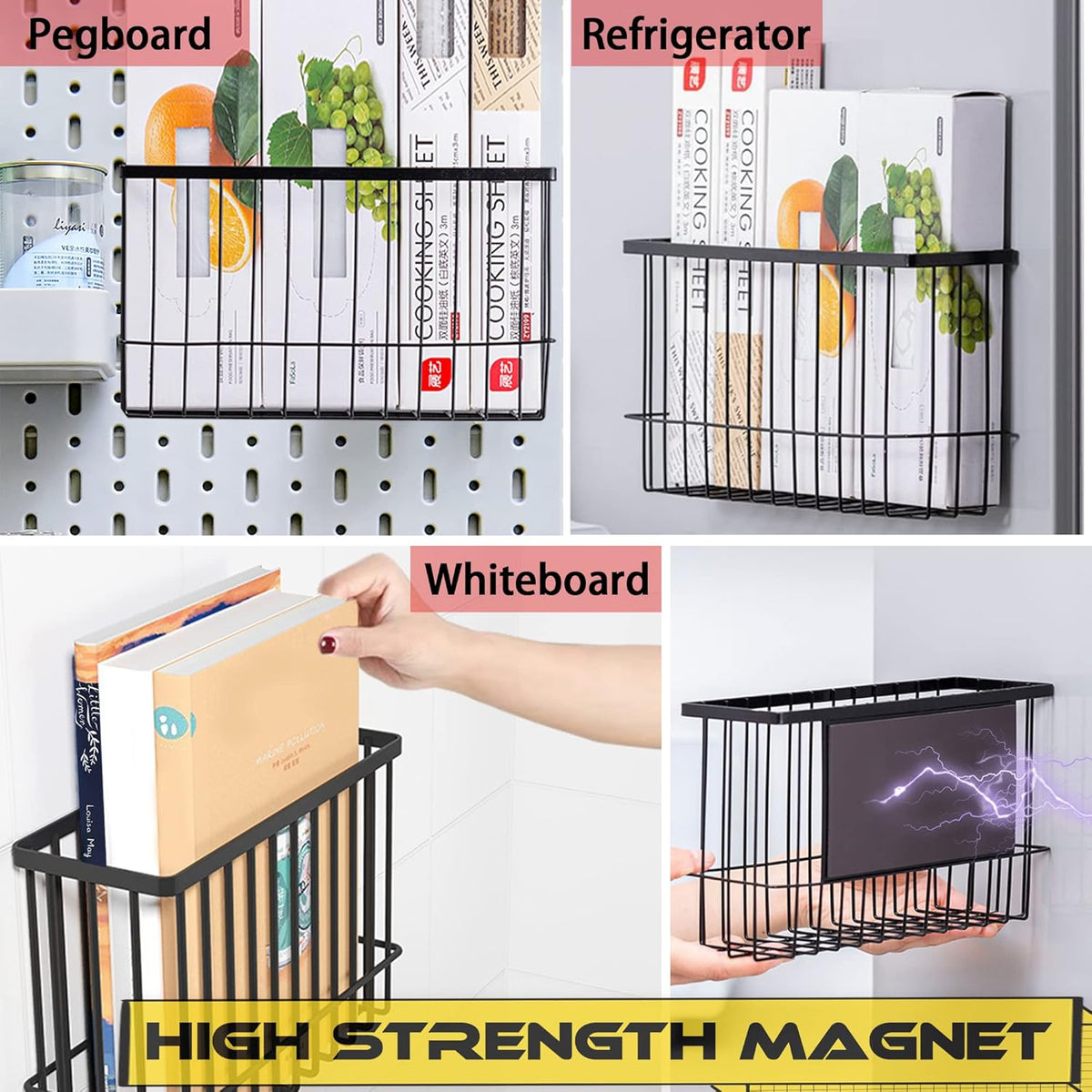 Magnetic Basket Fridge Lint Bin Dryer Ball Holder Laundry Room Organization Home Storage for Class