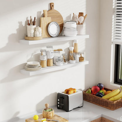36 Inch Floating Shelves, 8 Inch Deep Floating Shelves for Wall, Hanging Shelf with Invisible