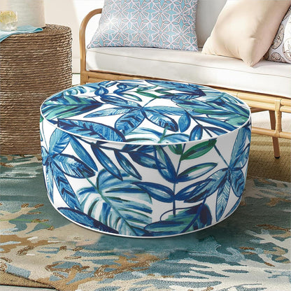 Inflatable Ottoman Stool D21 xH9 for Outdoor/Indoor Use, Water Repellent Patio Foot Rest Stool with